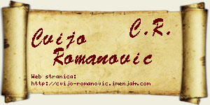 Cvijo Romanović vizit kartica